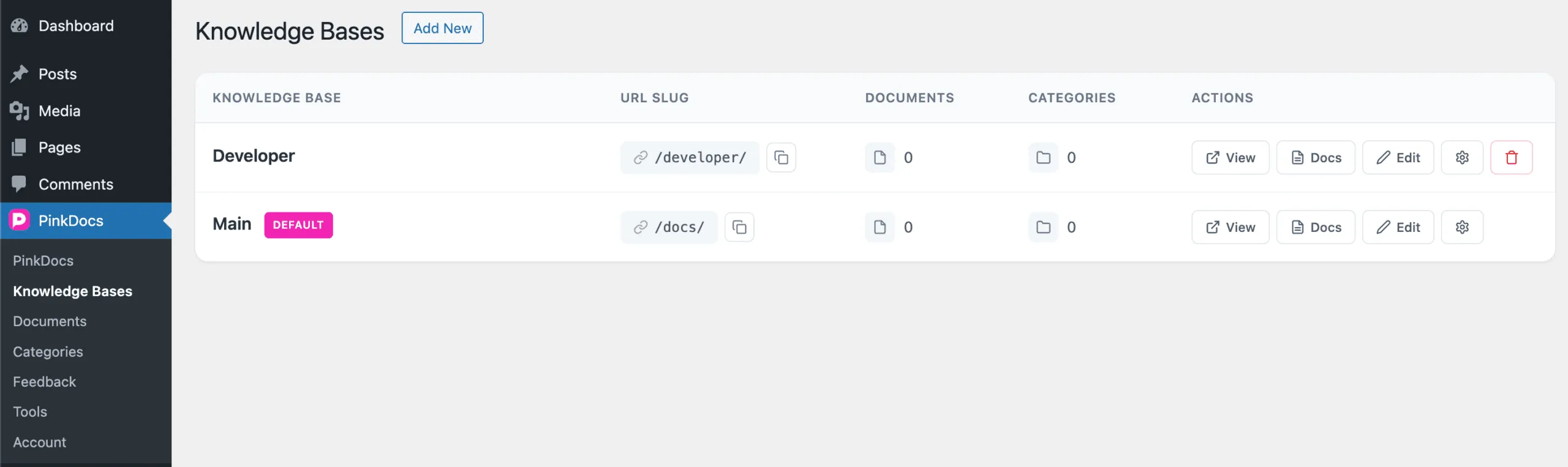 Create multiple knowledgebase