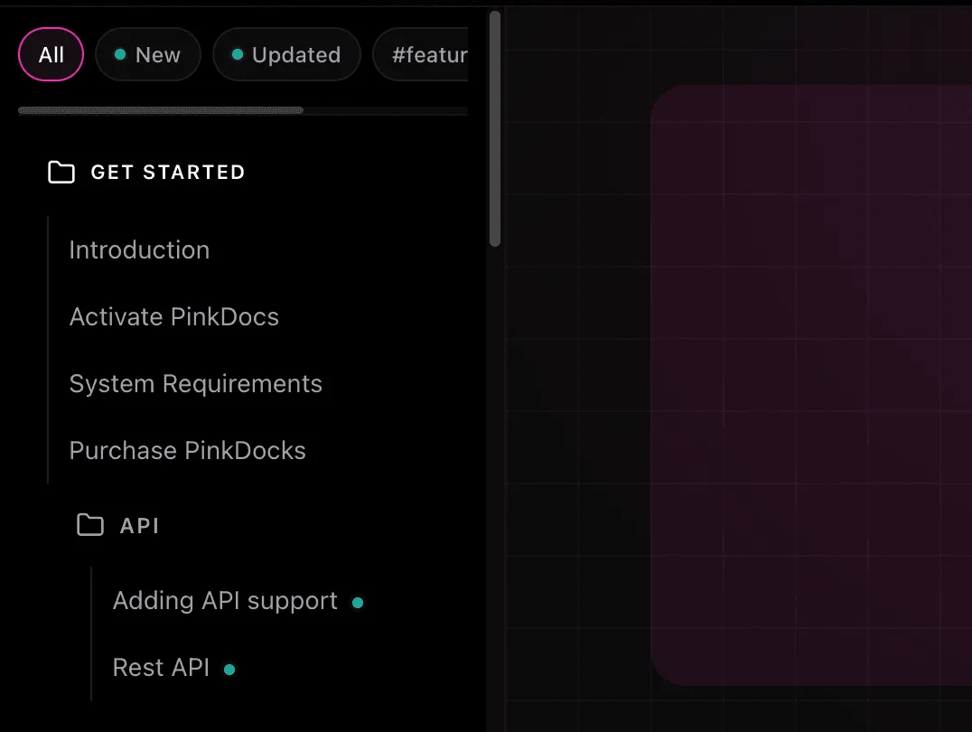 Added nested categories in sidebar