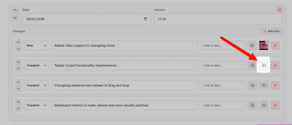 Add Video to Changelog