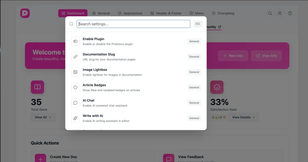 Settings Search with Auto-Scroll & Highlight