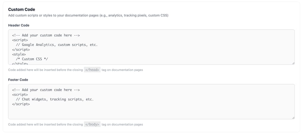 Header & Footer Code Injection