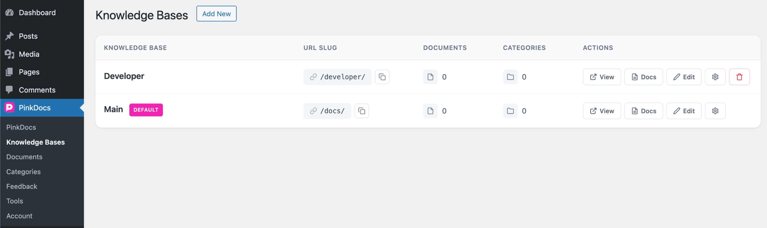 Create multiple knowledgebase