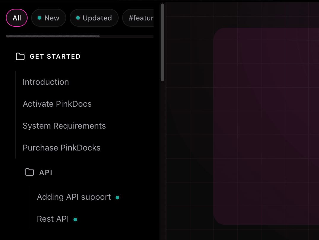 Added nested categories in sidebar